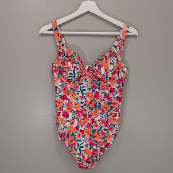 Shade&Shore Bathing Suit Floral Romantic Whimsy Playful Resort Cruise - Size M - Picture 1 of 7